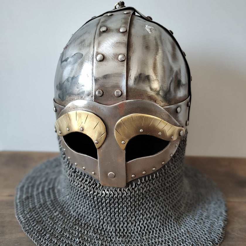 Viking/Norse Spectacle Helmet with Chainmail Aventail – Used