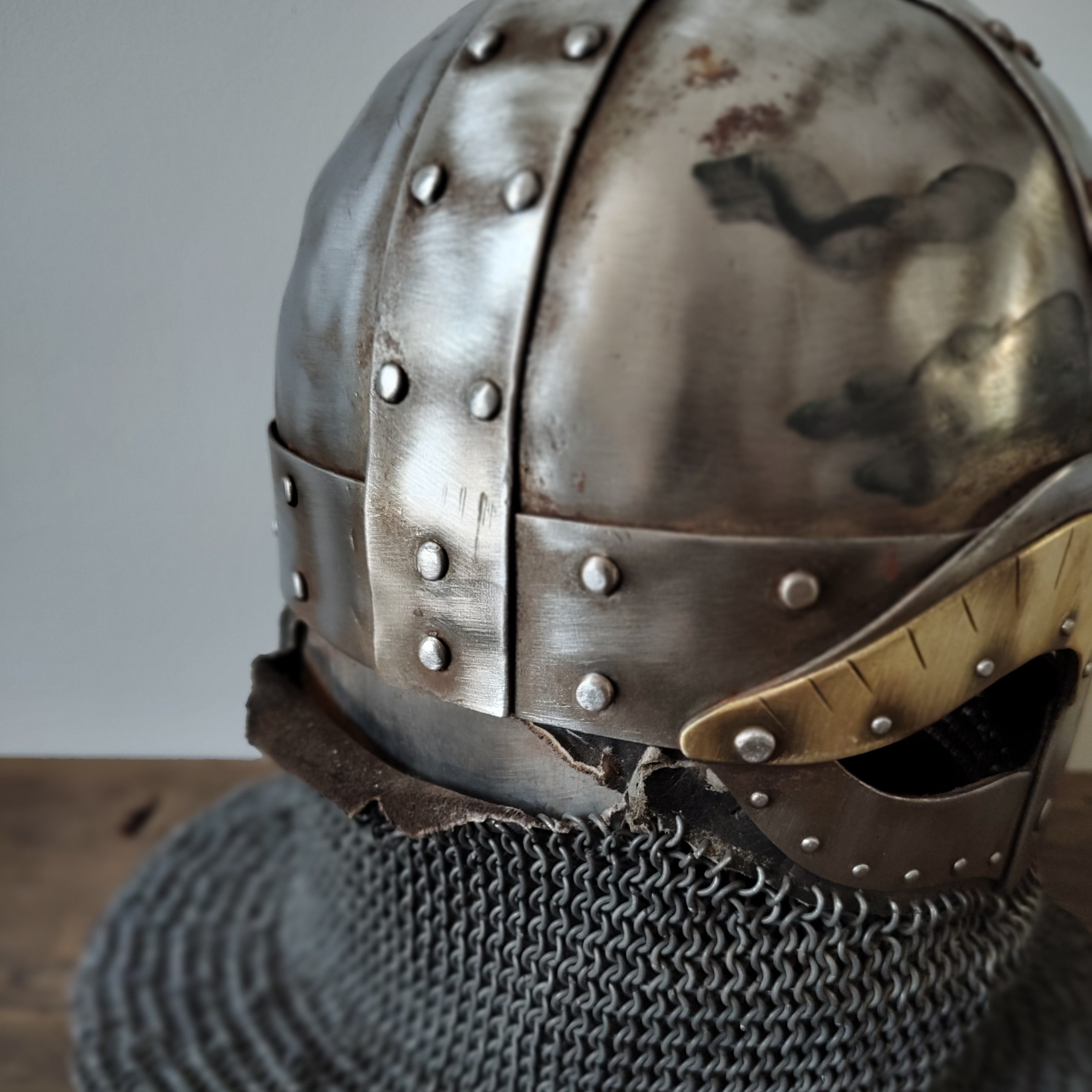 Viking/Norse Spectacle Helmet with Chainmail Aventail – Used