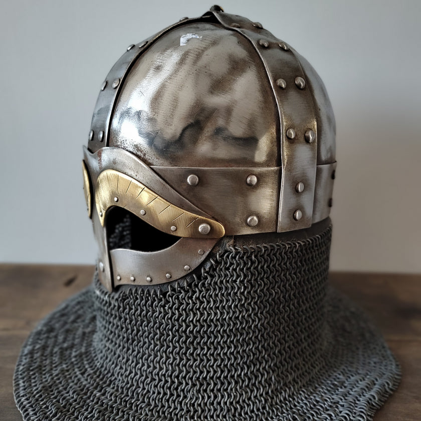 Viking/Norse Spectacle Helmet with Chainmail Aventail – Used