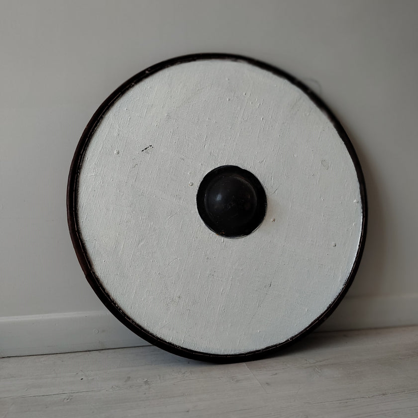 Round Shield with Steel Boss and Leather Rim – Used