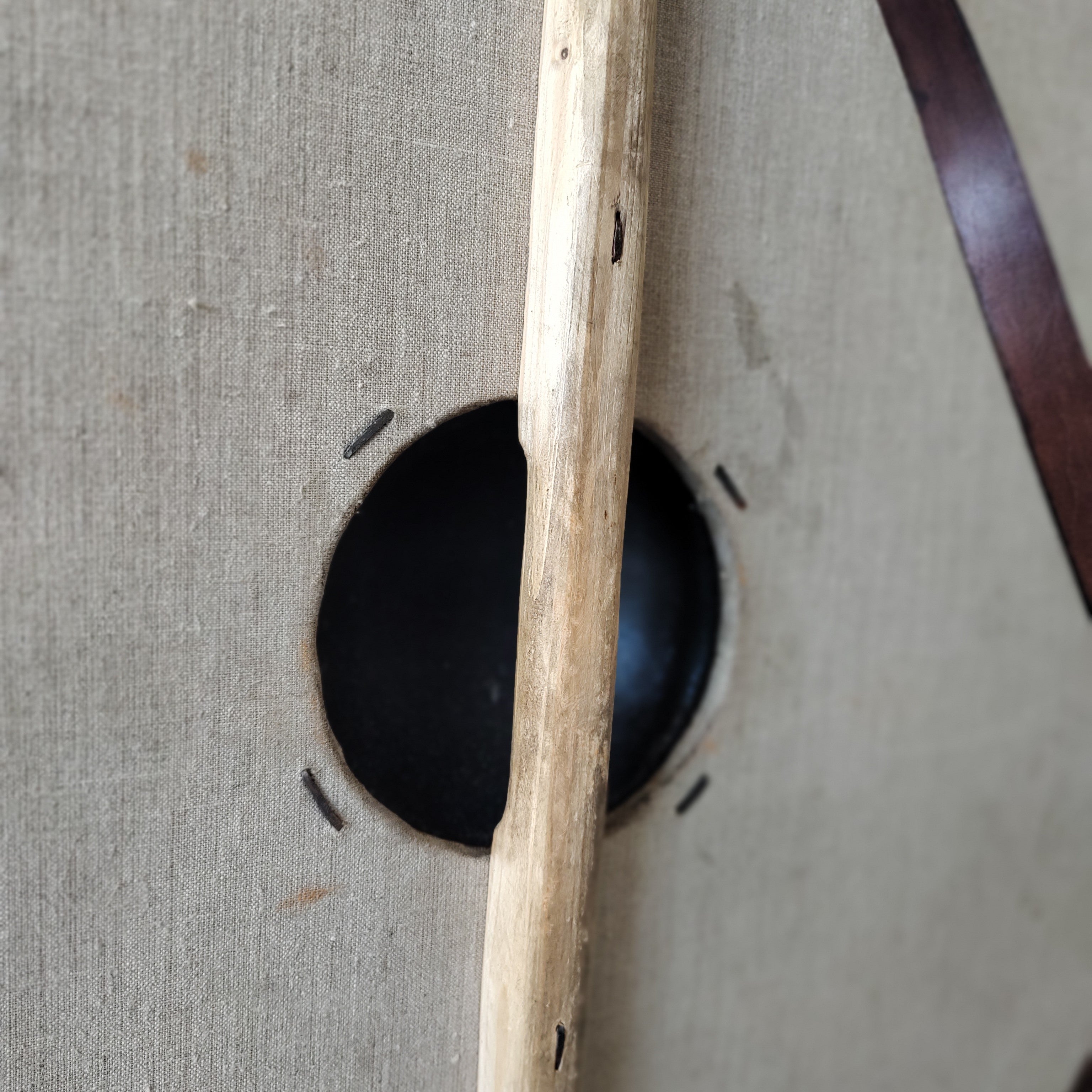 Round Shield with Steel Boss and Leather Rim – Used