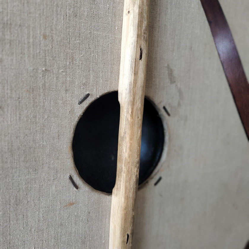 Round Shield with Steel Boss and Leather Rim – Used