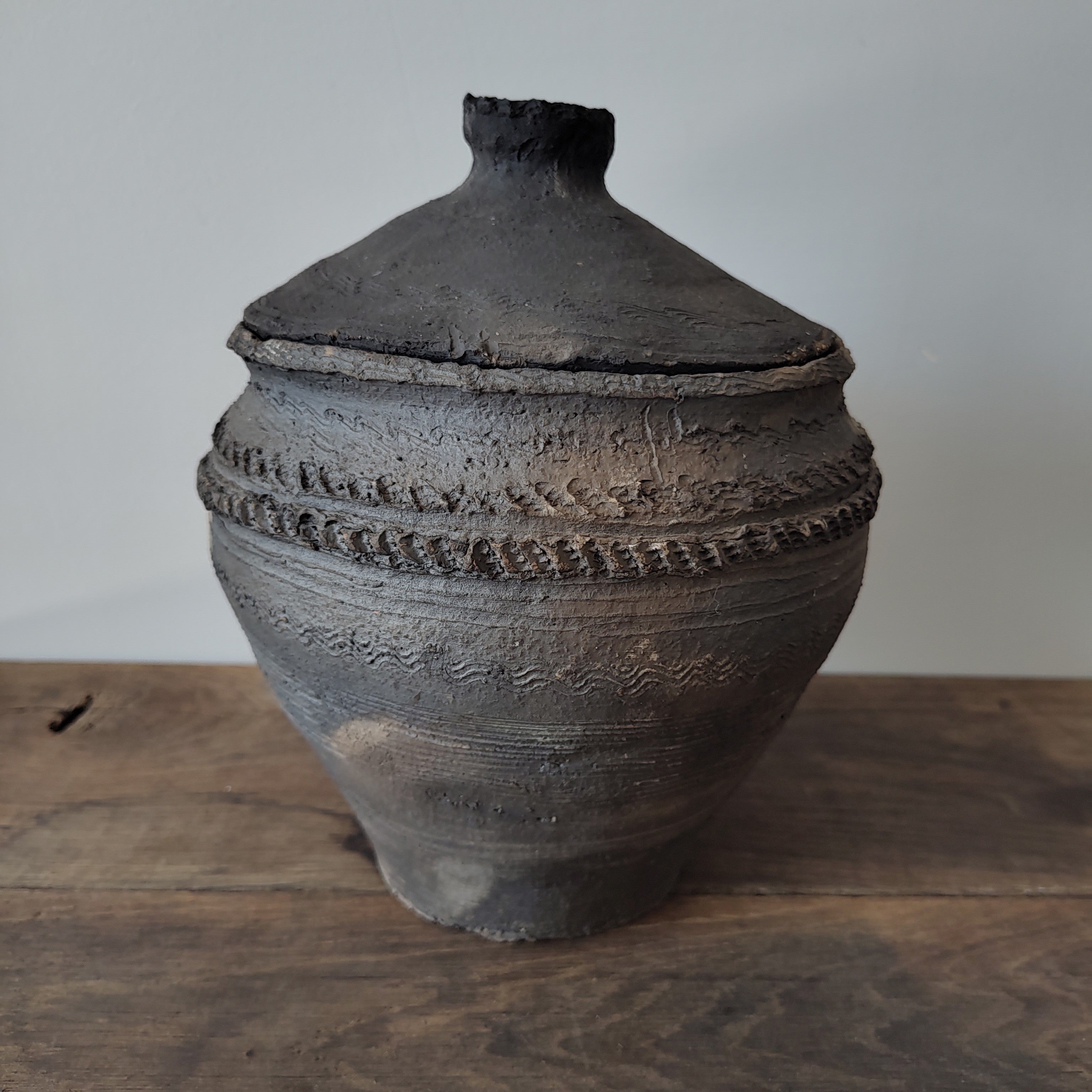 Early Medieval Ceramic Cooking Pot with Lid – Unused
