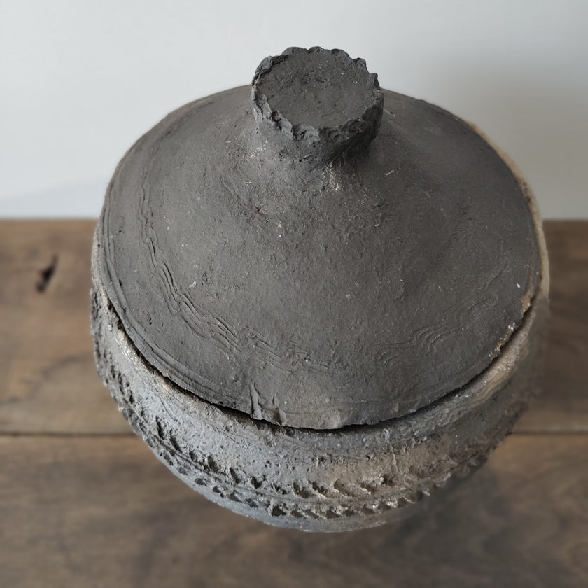 Early Medieval Ceramic Cooking Pot with Lid – Unused