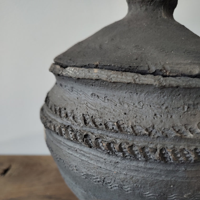 Early Medieval Ceramic Cooking Pot with Lid – Unused