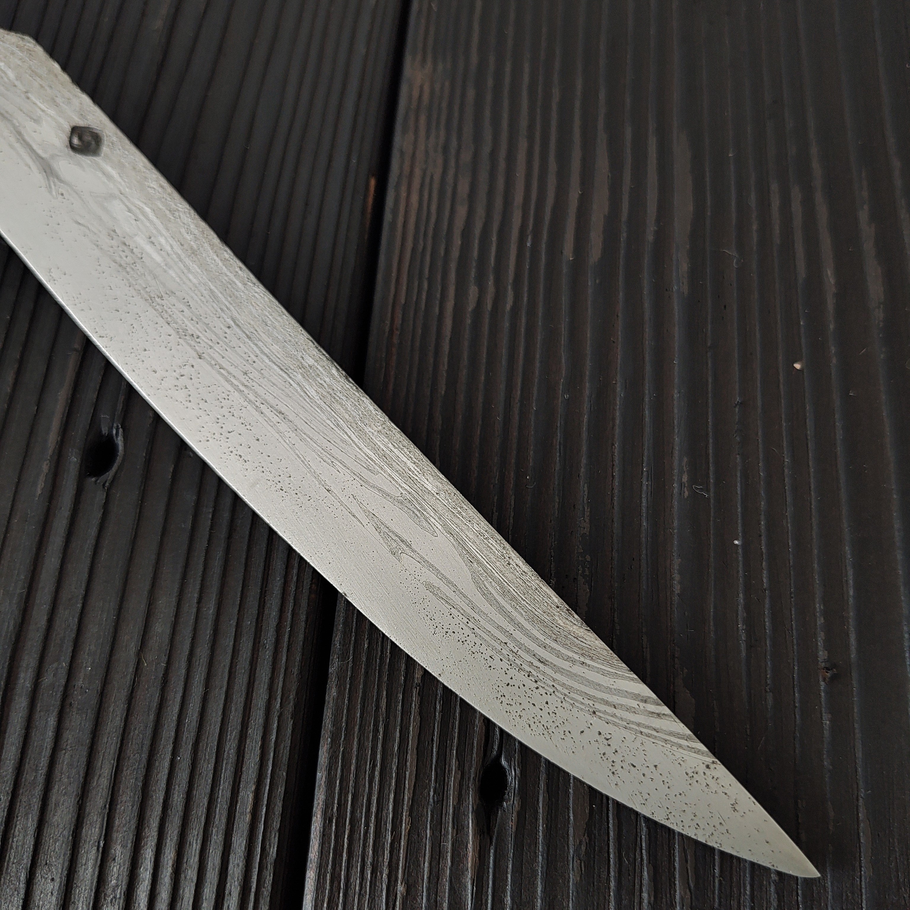 6-Inch Viking Seax Blade – Straight Back, Pattern-Welded