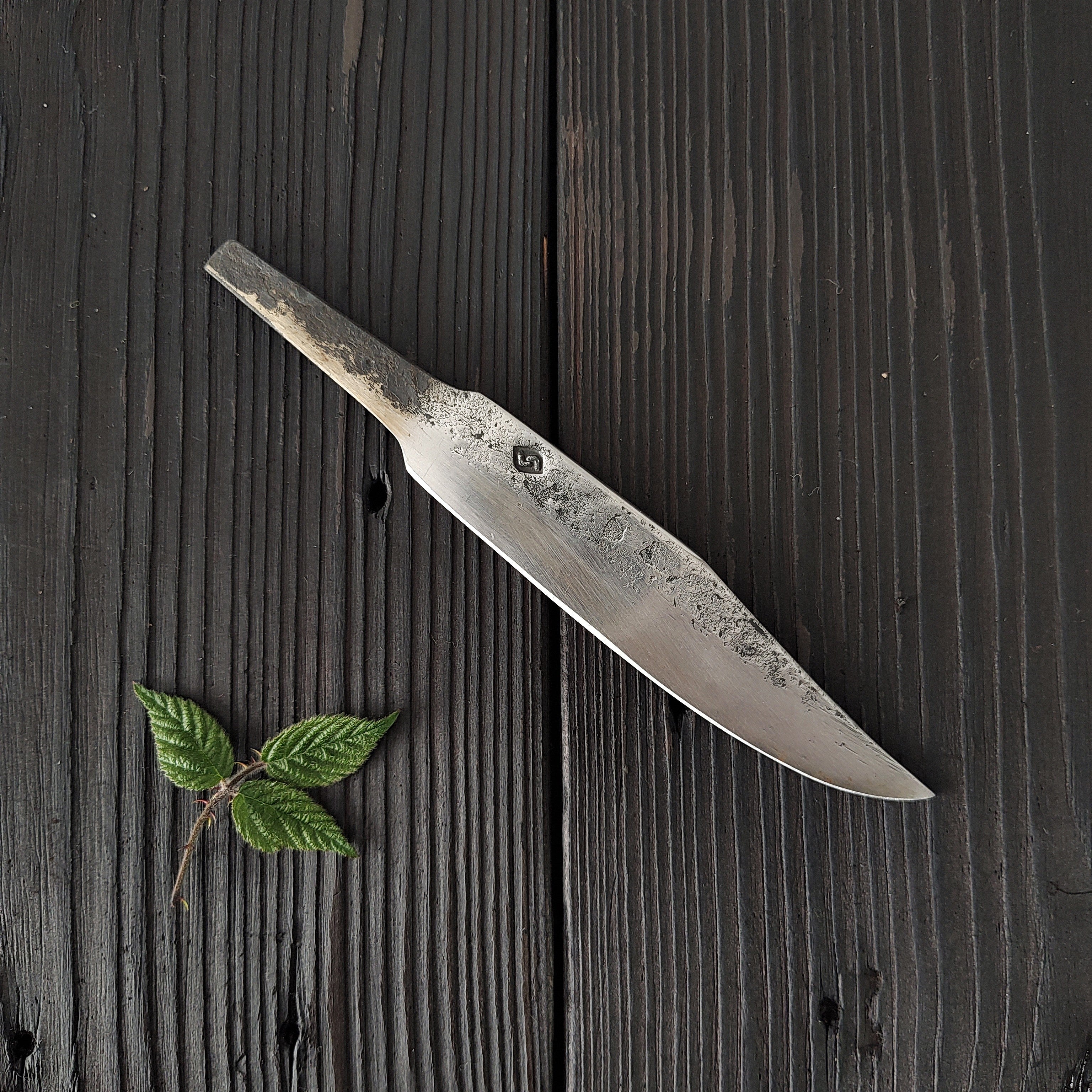 4-Inch Small Broken-Back Seax Blade – Hand-Forged EN45 Spring Steel