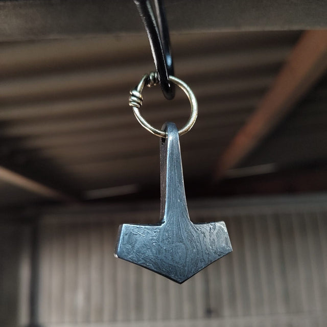 Hand-Forged Wrought Iron Viking Thor's Hammer (Mjolnir) Pendant